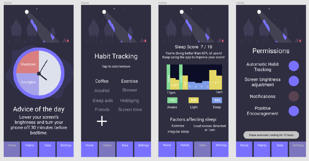Remaining 4 pages of the Simply Sleep webap