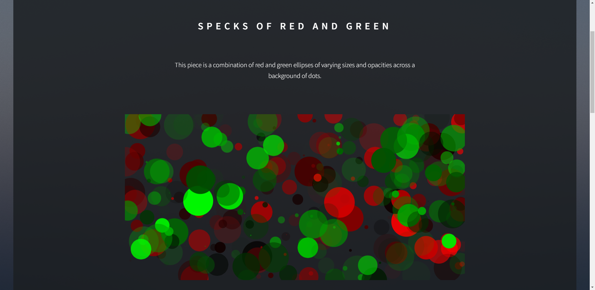 Different coloured and different sized circles are spread across a digital artpiece
